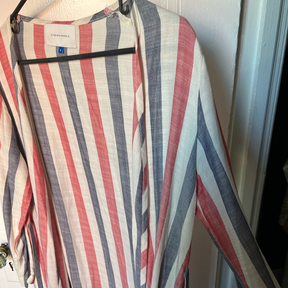 Solid And Striped Small Beach Coverup - image 2